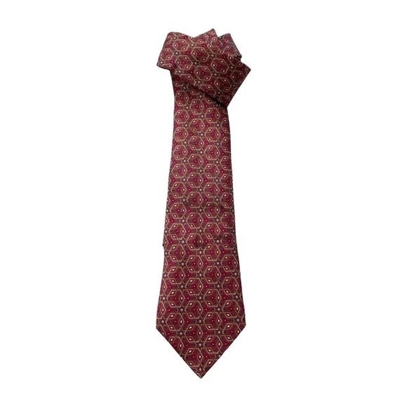 Hermes Classic Geometric Print Silk Tie - Picture 1 of 6
